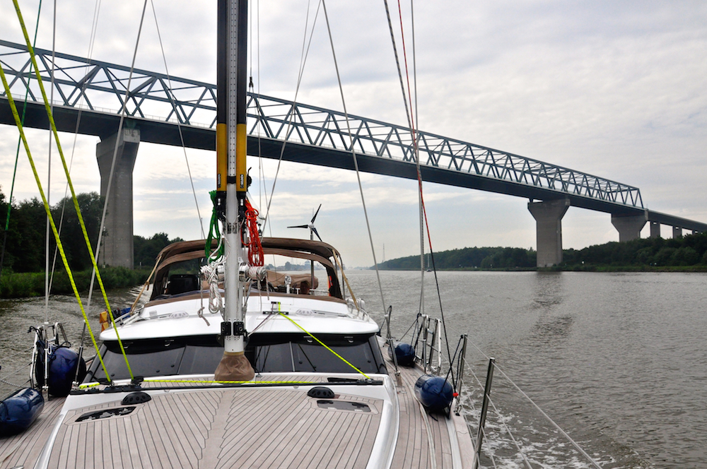 Freja in the Kiel canal | Cruising Attitude Sailing Blog - Discovery 55