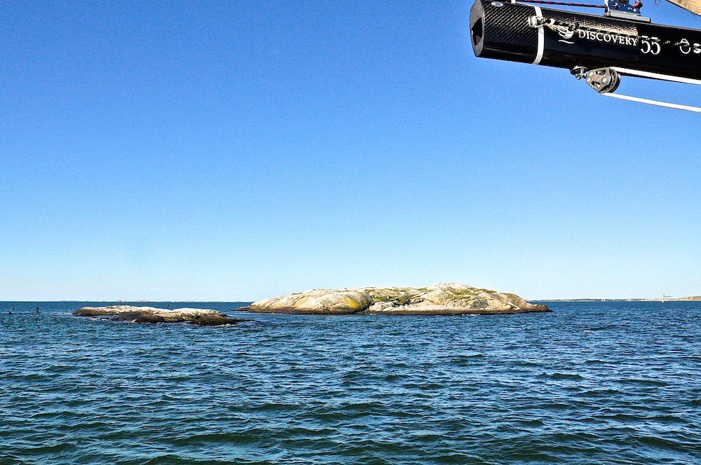 Passing the skerries south of Vrångö, Sweden | Cruising Attitude Sailing Blog - Discovery 55