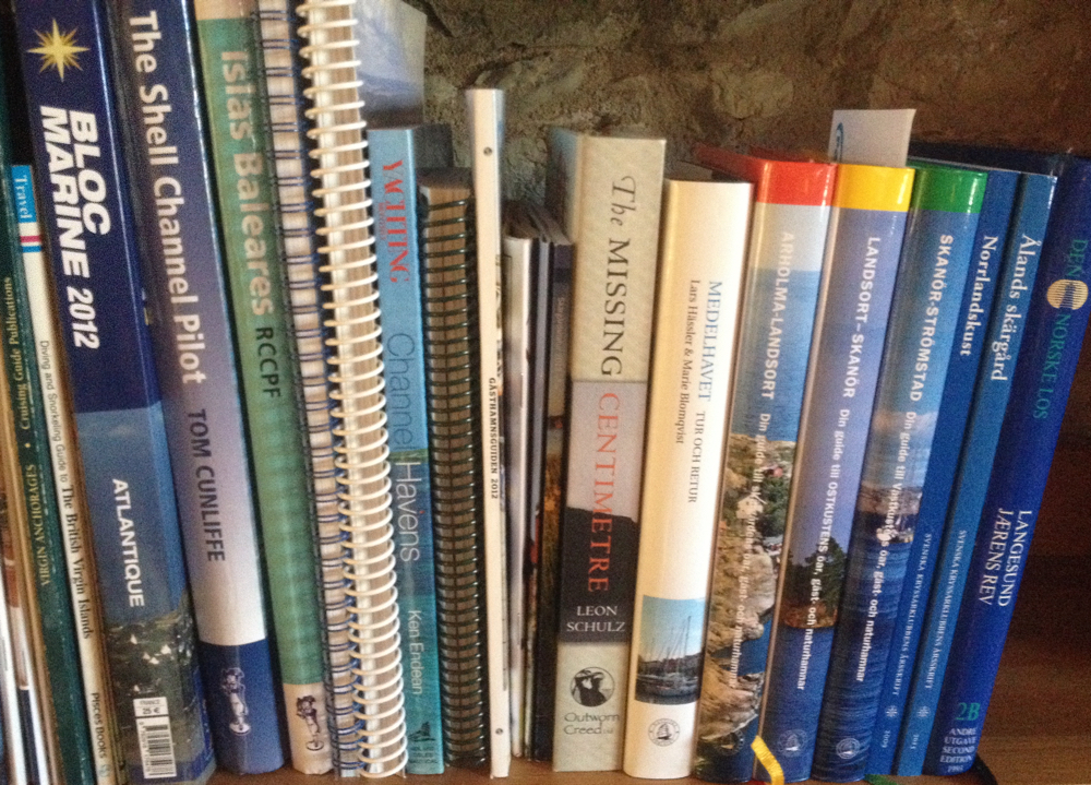 Some of the books we purchased - here are some piloting books and some inspirational books. "The Missing Centimetre" by Leon Schultz is a great book for inspiration. | Cruising Attitude Sailing Blog - Discovery 55