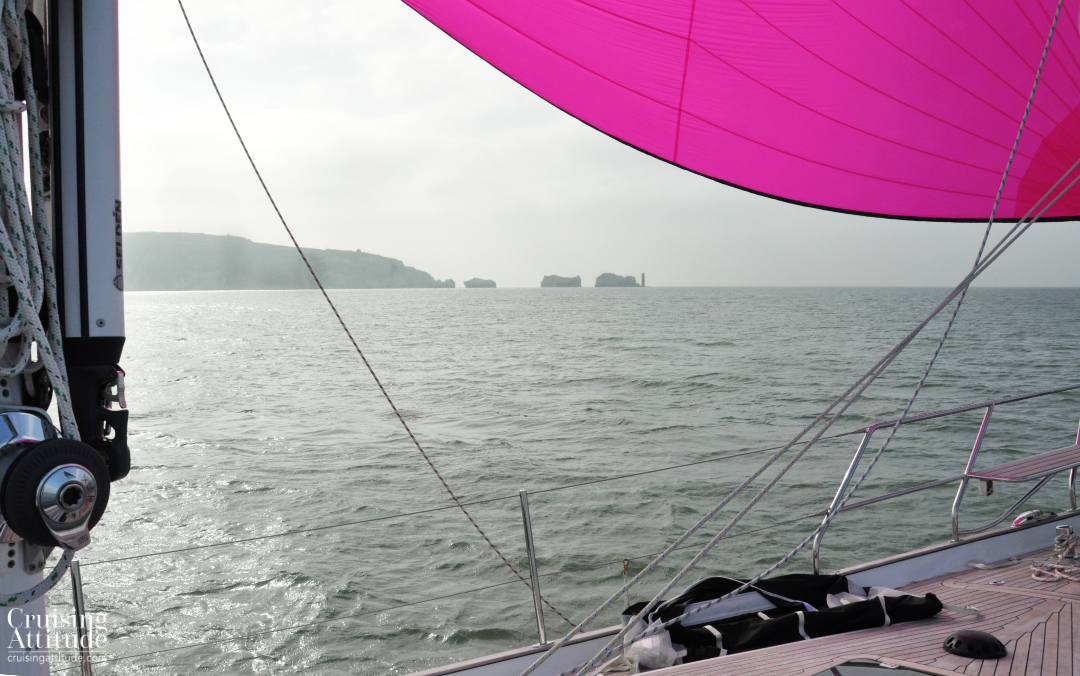 Approaching The Needles | Cruising Attitude Sailing Blog - Discovery 55