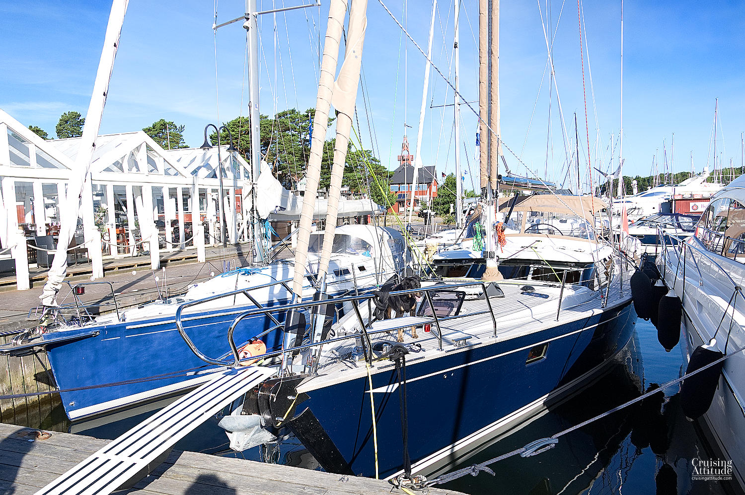 Sandhamn's marina in Stockholm's Archipelago | Cruising Attitude Sailing Blog | Discovery 55